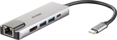 Grosbill Hub D-Link 5 ports - USB-C vers HDMI/USB/USB-C/Ethernet 