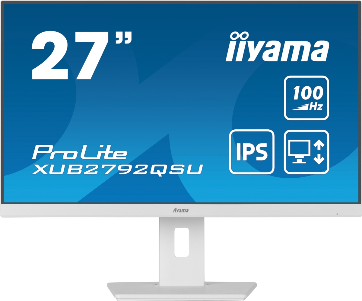 Grosbill Ecran PC Iiyama XUB2792QSU-W6 27"QHD/100Hz/IPS/0.4ms/Pivo/FS Blanc