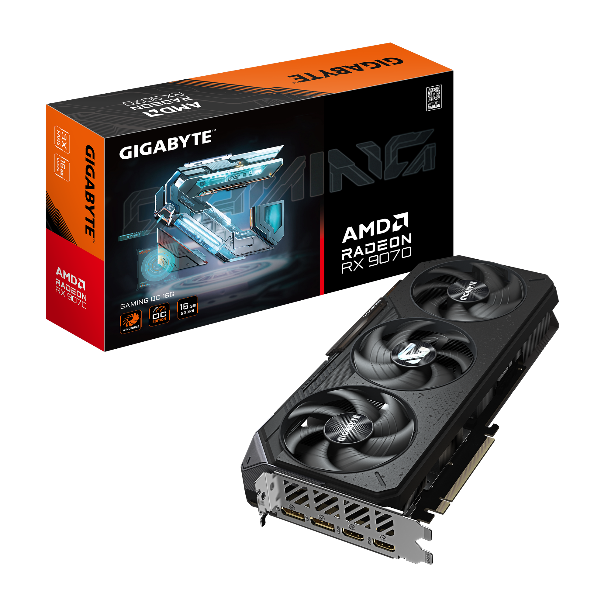 Gigabyte Radeon RX 9070 GAMING OC 16G  - Carte graphique Gigabyte - 0