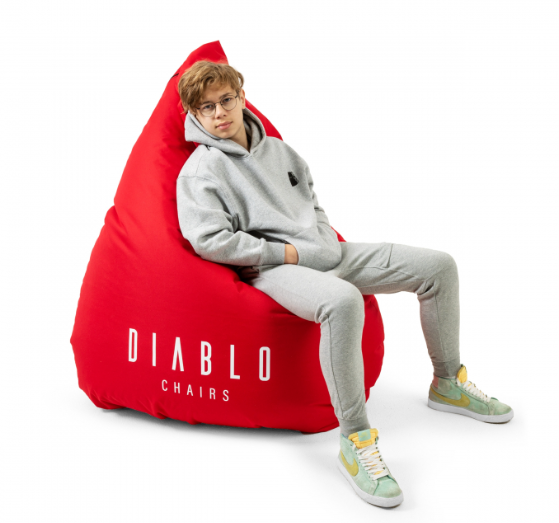 Diablo Chairs  Pouf Gamer Rouge - Siège PC Gamer - grosbill-pro.com - 2