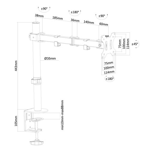 NewStar FlatScreen Desk Mount 10-32" - Achat / Vente sur grosbill-pro.com - 2