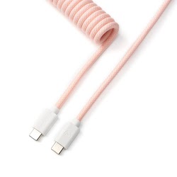 Grosbill Connectique PC Keychron Cable Coiled Aviator - USB C - Rose Clair  