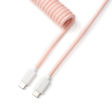 Grosbill Connectique PC Keychron Cable Coiled Aviator - USB C - Rose Clair