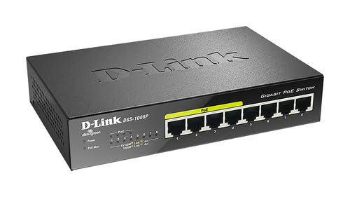 Switch D-Link 8 Ports 10/100/1000Mbps DGS-1008P (4 POE) - 1