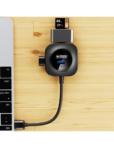 MINI USB 3.0 HUB 4 PORTS BLACK - Achat / Vente sur grosbill-pro.com - 4