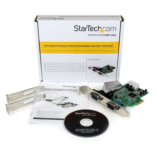 2 Port PCIe Serial Adapter Card w/16550 - Achat / Vente sur grosbill-pro.com - 4