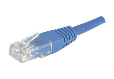 Cordon RJ45 catégorie 5e U/UTP bleu CCA - 0,3m - 0