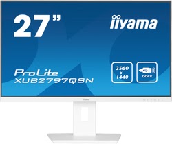 Grosbill Ecran PC Iiyama XUB2797QSN-W1 27" QHD/100Hz/IPS/USB-C dock/Blanc