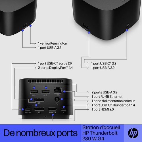 HP TB 280W G4 Dock wCombo Cable-EURO - Achat / Vente sur grosbill-pro.com - 15