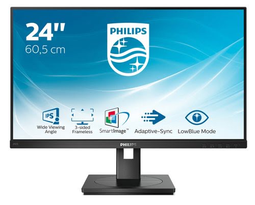 Grosbill Ecran PC Philips S Line 242S1AE/00 - 24"/23"/IPS/4ms/FHD/DVI/HDMI/HP/75Hz