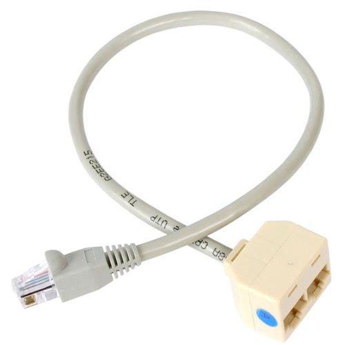 2-to-1 RJ45 Splitter Cable Adapter - F/M - Achat / Vente sur grosbill-pro.com - 0