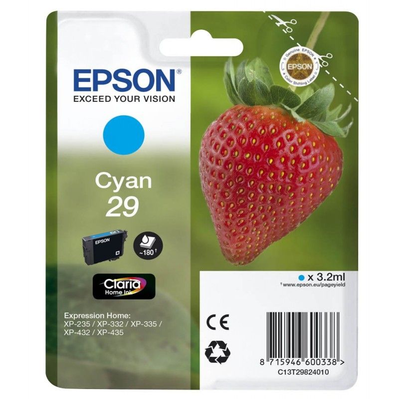 Cartouche Cyan N° 29 - C13T29824010 pour imprimante  Epson - 0