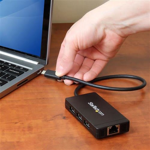 3Port USB C Hub GbE C to A - Power Adapt - Achat / Vente sur grosbill-pro.com - 5