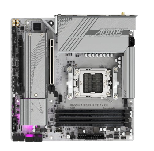 Gigabyte Gigabyte B650M A ELITE AX ICE Micro-ATX  - Carte mère - 2