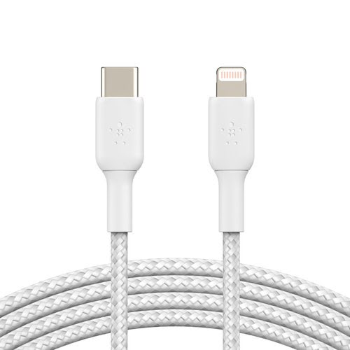 Lightning to USB-C Cable Braid 2M White - Achat / Vente sur grosbill-pro.com - 4