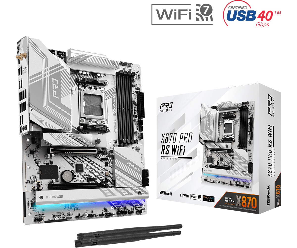 ASRock X870 PRO RS WIFI ATX  - Carte mère ASRock - grosbill-pro.com - 0