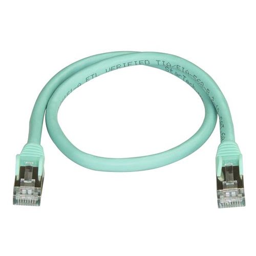 0.5m Aqua Cat6a Ethernet Cable - STP - Achat / Vente sur grosbill-pro.com - 1