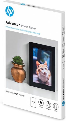 HP Paper Photo/Adv Glossy 10x15 bdl 25sh - Achat / Vente sur grosbill-pro.com - 1