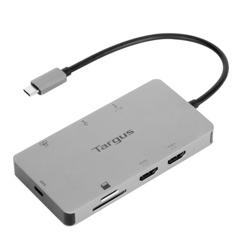 image produit Targus Station d'accueil dual HDMI 4K USB-C avec technologie Power Delivery 100 W et fonction Pass-Thru Grosbill