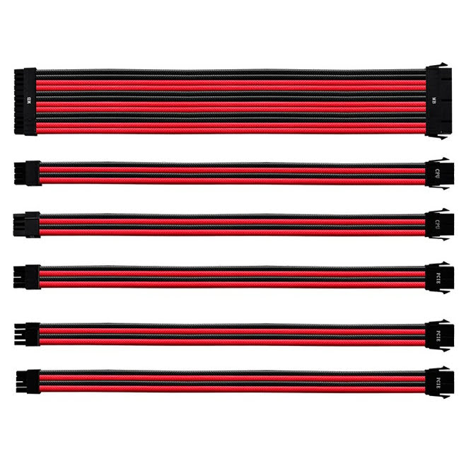 Cooler Master Kit câbles tressés (Red/Black) CMA-NEST16RDBK1-GL (CMA-NEST16RDBK1-GL) - Achat / Vente Accessoire alimentation sur grosbill-pro.com - 0