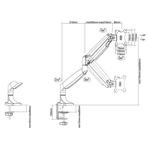 NeoMounts Desk mount 10-32" - Achat / Vente sur grosbill-pro.com - 2