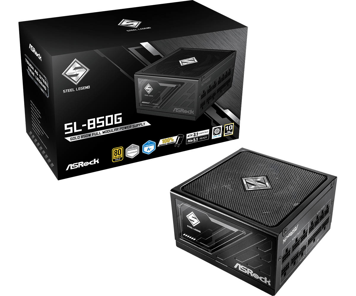 ASRock Steel Legend SL-850G - 850W - 80+ Gold - Noir (90-UXS085-GFEAAA) - Achat / Vente Alimentation sur grosbill-pro.com - 0