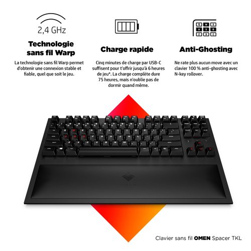 Clavier TKL sans fil OMEN Spacer Noir - Achat / Vente sur grosbill-pro.com - 6