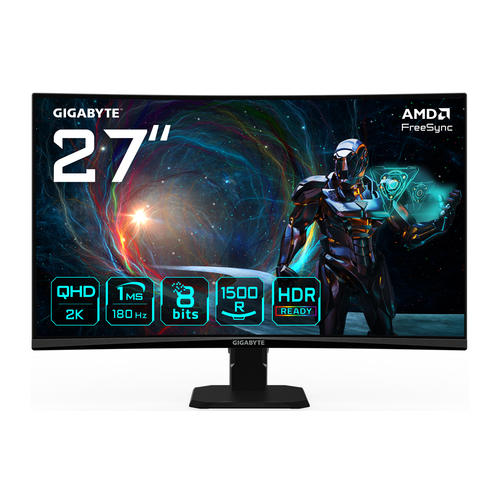 Grosbill Ecran PC Gigabyte GS27QCA 27" CURVE QHD/180Hz/VA/1ms/HDR/Adap Sync