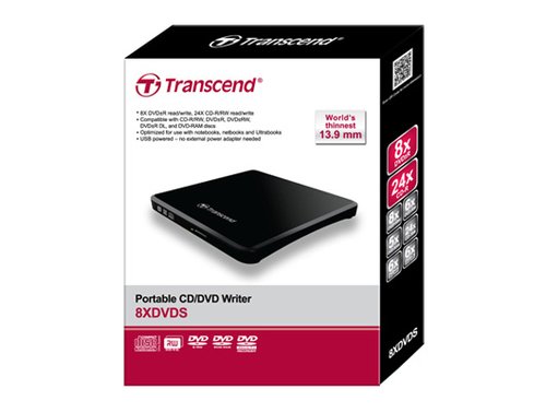 Transcend USB2 Externe Slim  Noir 8x - Graveur - grosbill-pro.com - 1