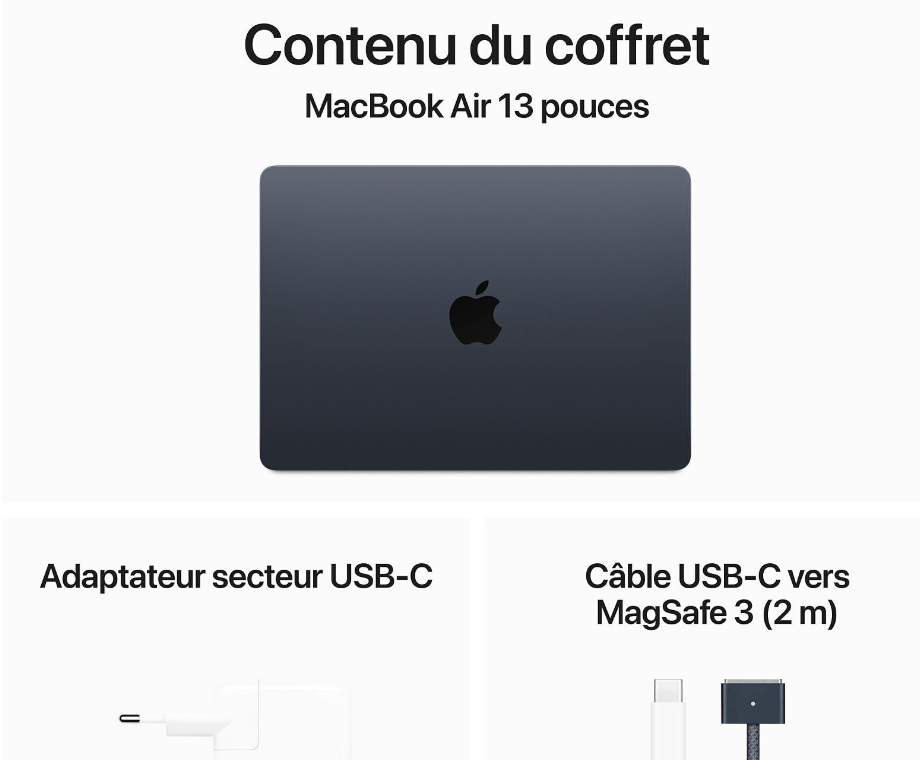 Apple Macbook Air M3 15" 24Go/512Go Minuit (MC9L4FN/A) - Achat / Vente MacBook sur grosbill-pro.com - 3