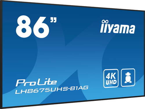 Iiyama LH8675UHS-B1AG - 85" 4K/IPS/Android/RJ45/WiFi (LH8675UHS-B1AG) - Achat / Vente Affichage dynamique sur grosbill-pro.com - 4