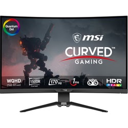 Grosbill Ecran PC MSI MAG 31.5" Curve QHD/170Hz/QDOT/1ms/VA/USB-C/Adap S 