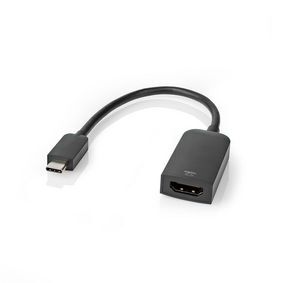 Adaptateur USB 2.0 Mâle vers USB-C Femelle Type PVC Noir