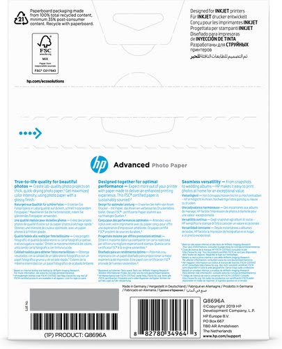 HP Photo Paper/Adv Glossy 13x18 bdl 25sh - Achat / Vente sur grosbill-pro.com - 2