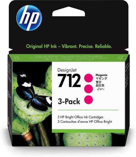 Grosbill Accessoire imprimante HP HP 712 3-Pack 29-ml Magenta DesignJet In