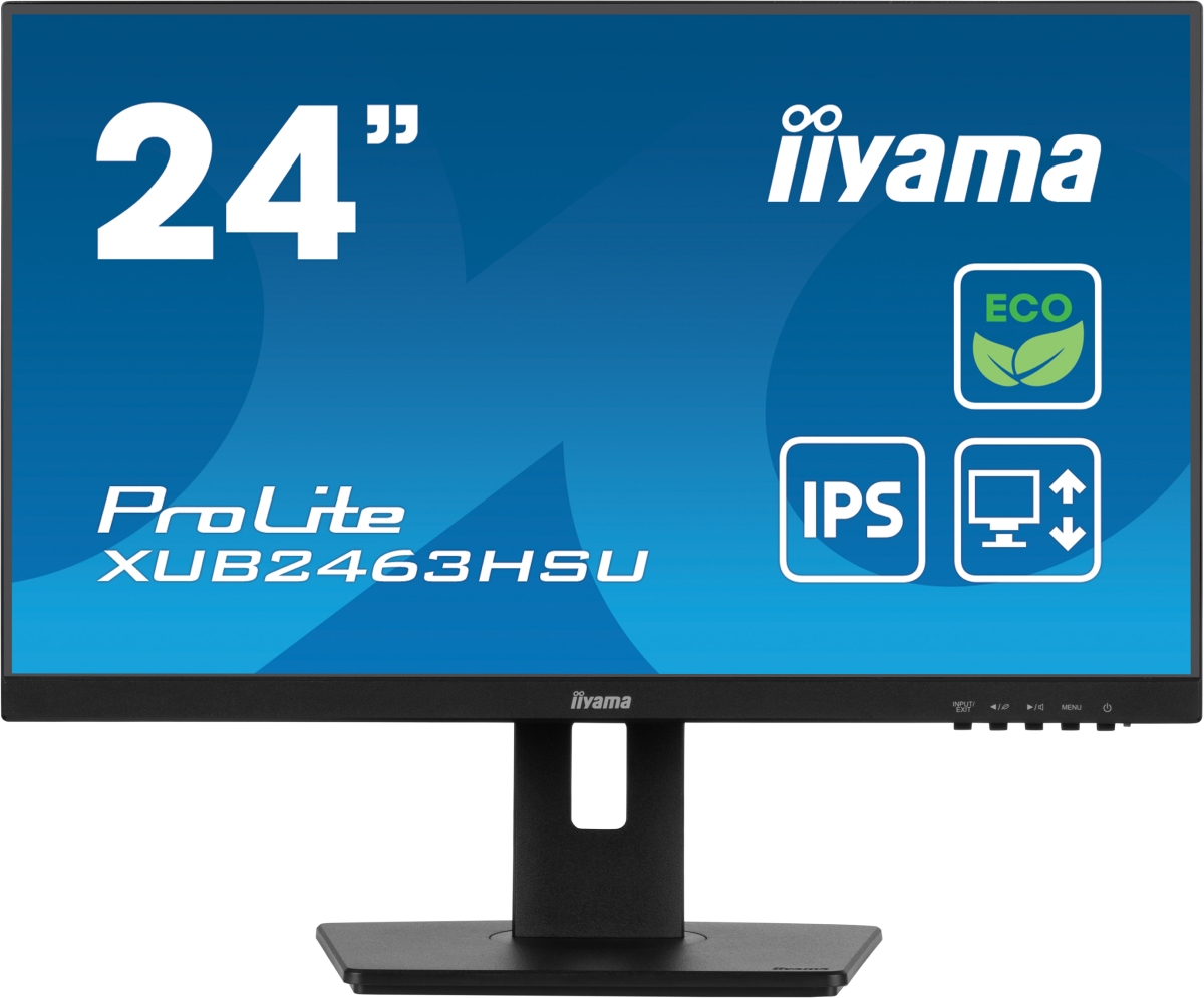 Grosbill Ecran PC Iiyama XUB2463HSU-B1 23.8" FHD/100Hz/IPS/3ms/Pivot/HUB/FS
