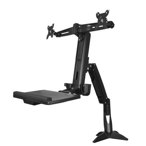 Sit Stand Dual Monitor Arm - Adjustable - Achat / Vente sur grosbill-pro.com - 3