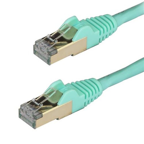 2m Aqua Cat6a Ethernet Cable - STP - Achat / Vente sur grosbill-pro.com - 0