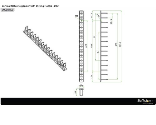 3ft Vertical D-Ring Hook Cable Organizer - Achat / Vente sur grosbill-pro.com - 8