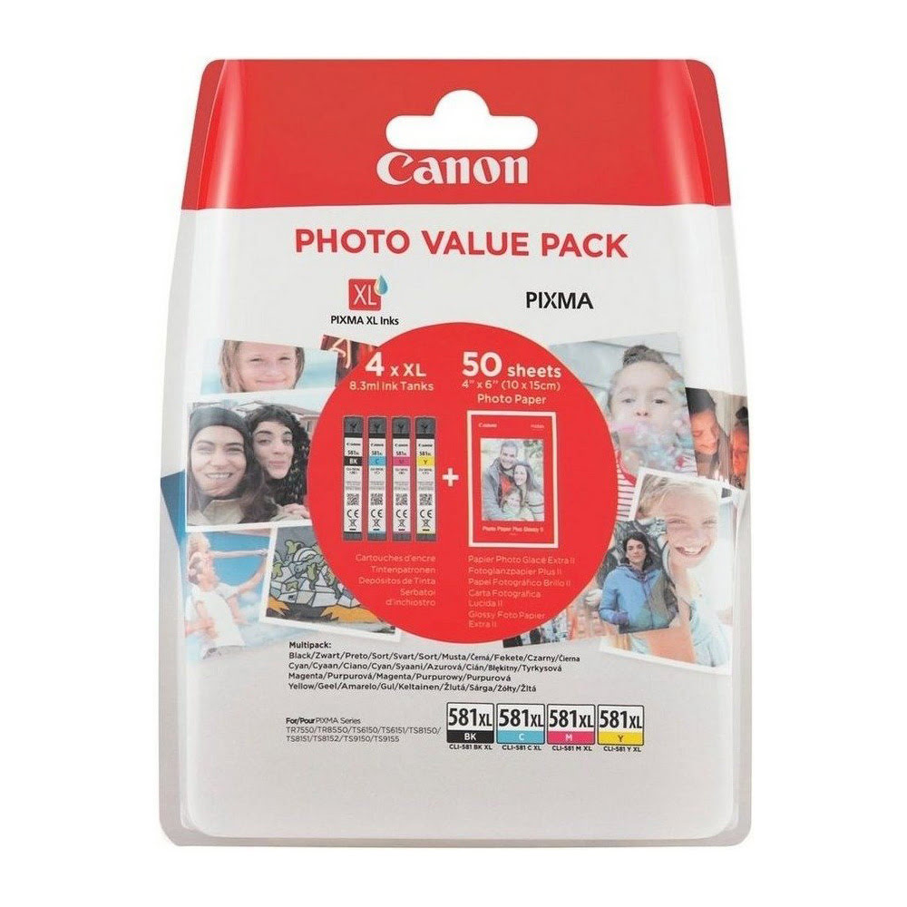 Pack cartouches CLI-581XL - 2052C004 pour imprimante Jet d'encre Canon - 0