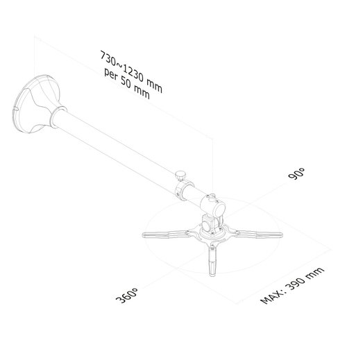 Proj.Wall Mount Short Throw Max 11kg Sil - Achat / Vente sur grosbill-pro.com - 3