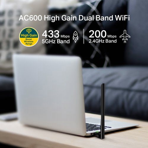 AC600 High Gain Wi-Fi Dual Band USB Adap - Achat / Vente sur grosbill-pro.com - 2