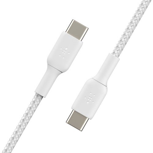 USB-C to USB-C Cable Braided 1M White - Achat / Vente sur grosbill-pro.com - 1