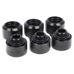 Pack 6x Raccord de compression G1/4 16mm noir