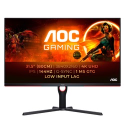 Grosbill Ecran PC AOC U32G3X/BK 31.5" 4K/144Hz/IPS/1ms/HDR/Pivot/G-Sync 