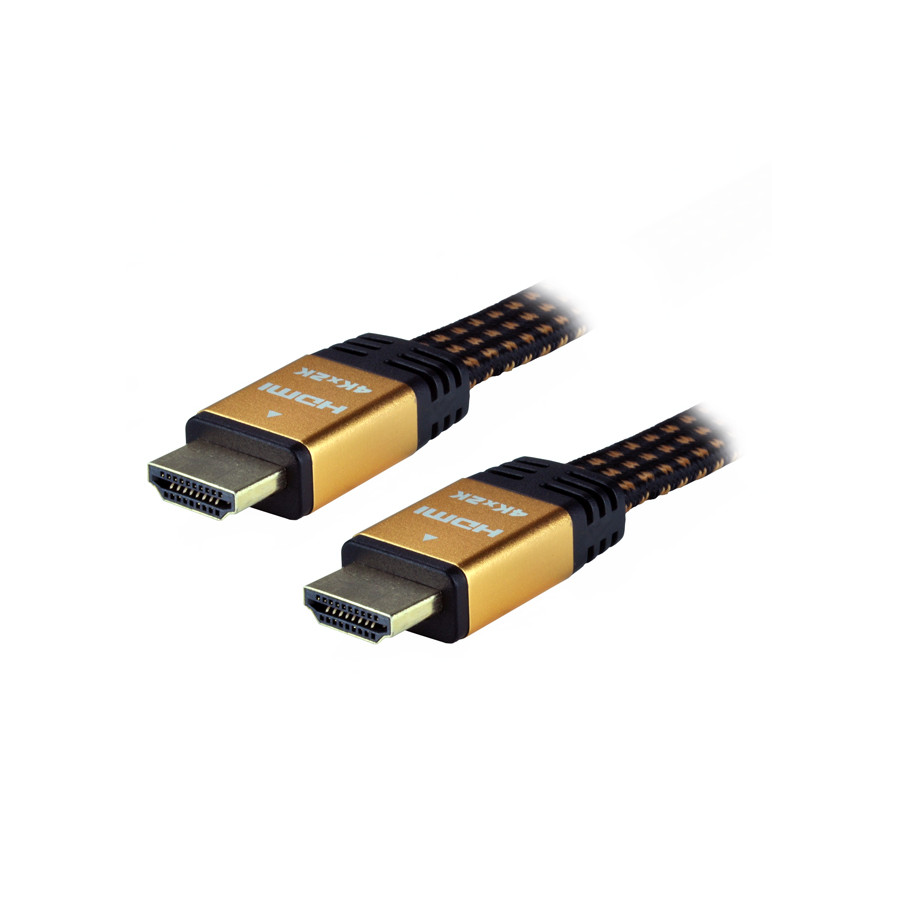 Câble plat tressé HDMI - Mâle / mâle - 5m - Connectique PC - 0