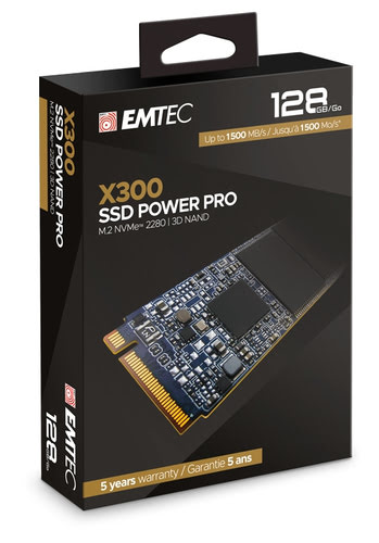 Disque SSD Emtec 128 Go M.2 NVMe Gen3 - ECSSD128GX300