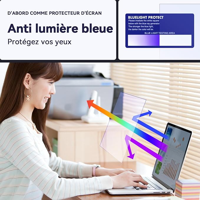 2 x Filtre ecran lumiere bleue pc portable 15.6 - Compatible - 2