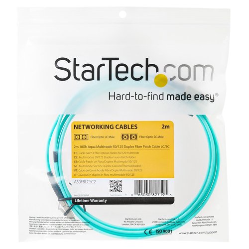 2m 10 Gb Aqua Fiber Patch Cable LC/LC - Achat / Vente sur grosbill-pro.com - 3