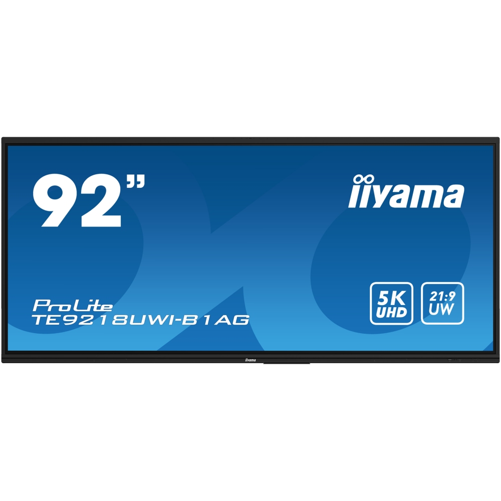 Iiyama ProLite TE9218UWI-B1AG - 92" Tactile 5K 21:9 USB-C RJ45 Wifi Android (TE9218UWI-B1AG) - Achat / Vente Affichage collaboratif sur grosbill-pro.com - 0